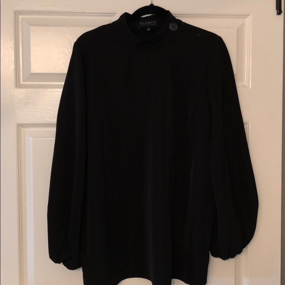 Eloquii black mock turtleneck shirt